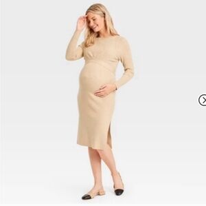 Long Sleeve Mini Maternity Wrap Sweater Dress - Isabel Maternity by Ingrid - XXL